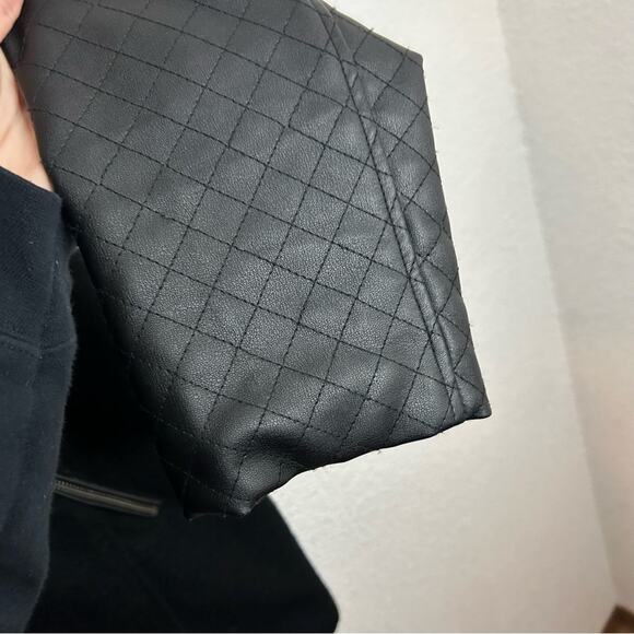 Jolt Faux Leather Sleeve Parka Hooded Womens Large Wool Blend Peacoat - Picture 8 of 10